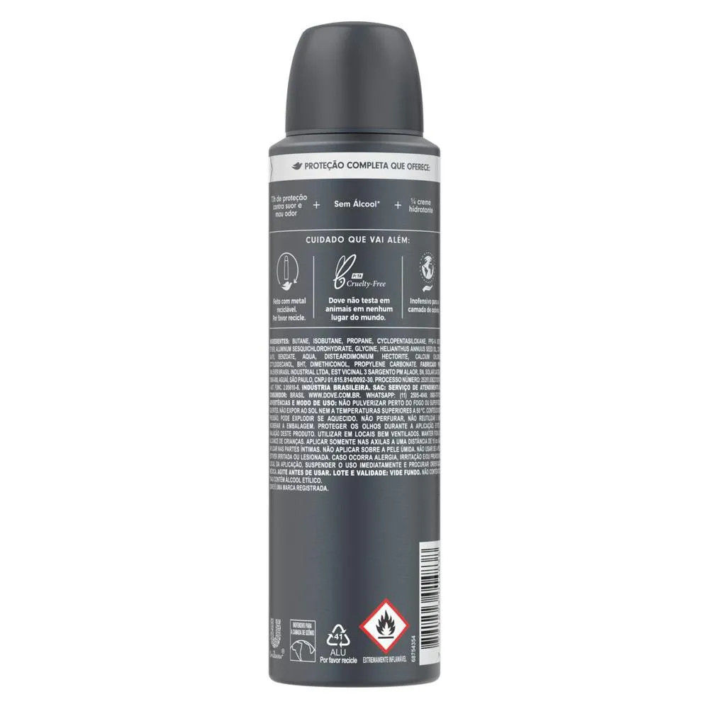 Desodorante Antitranspirante Aerosol Dove Men +Care Sem Perfume 48h 150ml