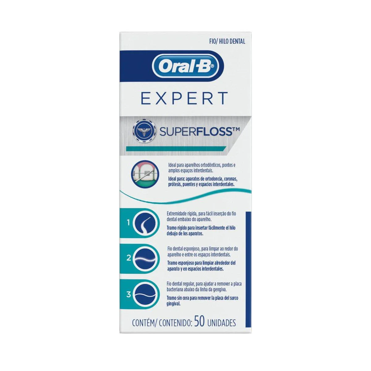 Fio Dental Oral-B Expert SuperFloss com 50 unidades