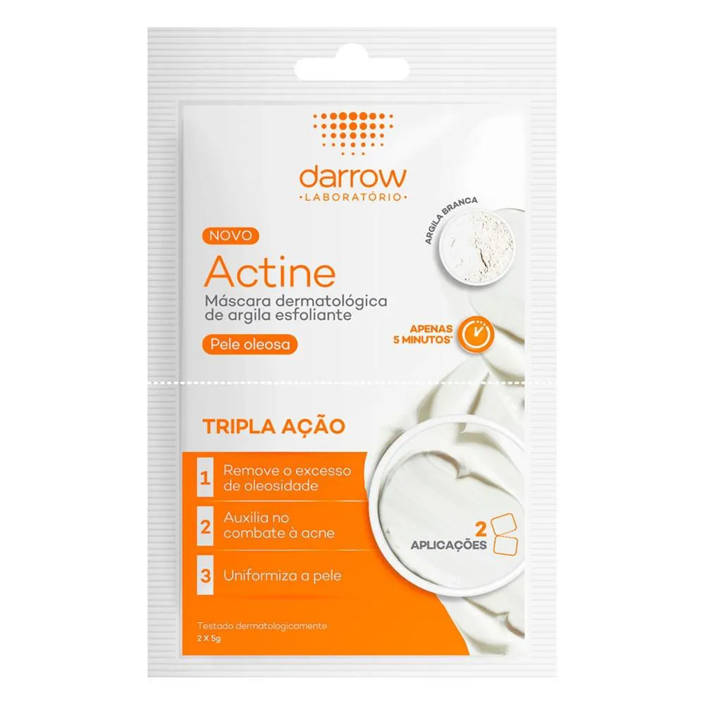 Máscara Dermatológica de Argila Esfoliante Facial Actine com 2 sachês de 5g