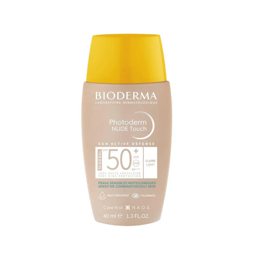 Protetor Solar Facial Bioderma Photoderm Nude Touch Mineral FPS 50+ Claro 40ml