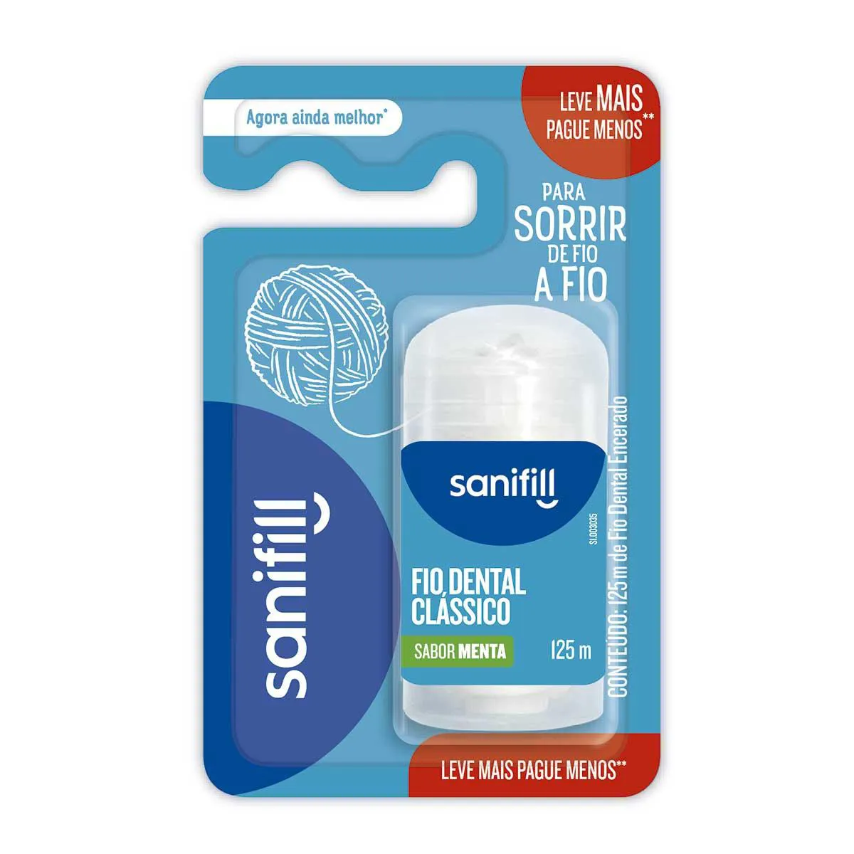 Fio Dental Sanifill Clássico com 125 metros