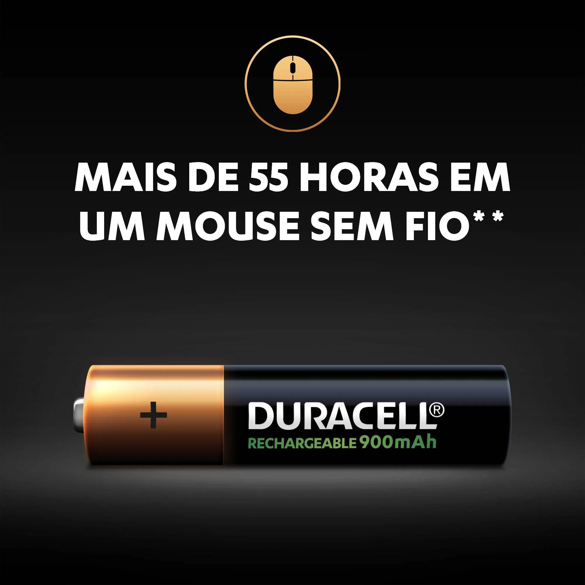 Pilha Alcalina Duracell Recarregável AAA com 4 unidades