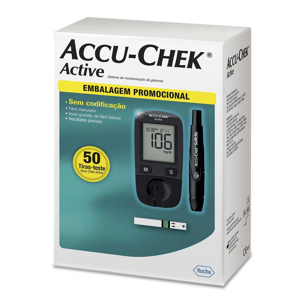 Medidor de Glicose Accu-Chek Active 50 tiras