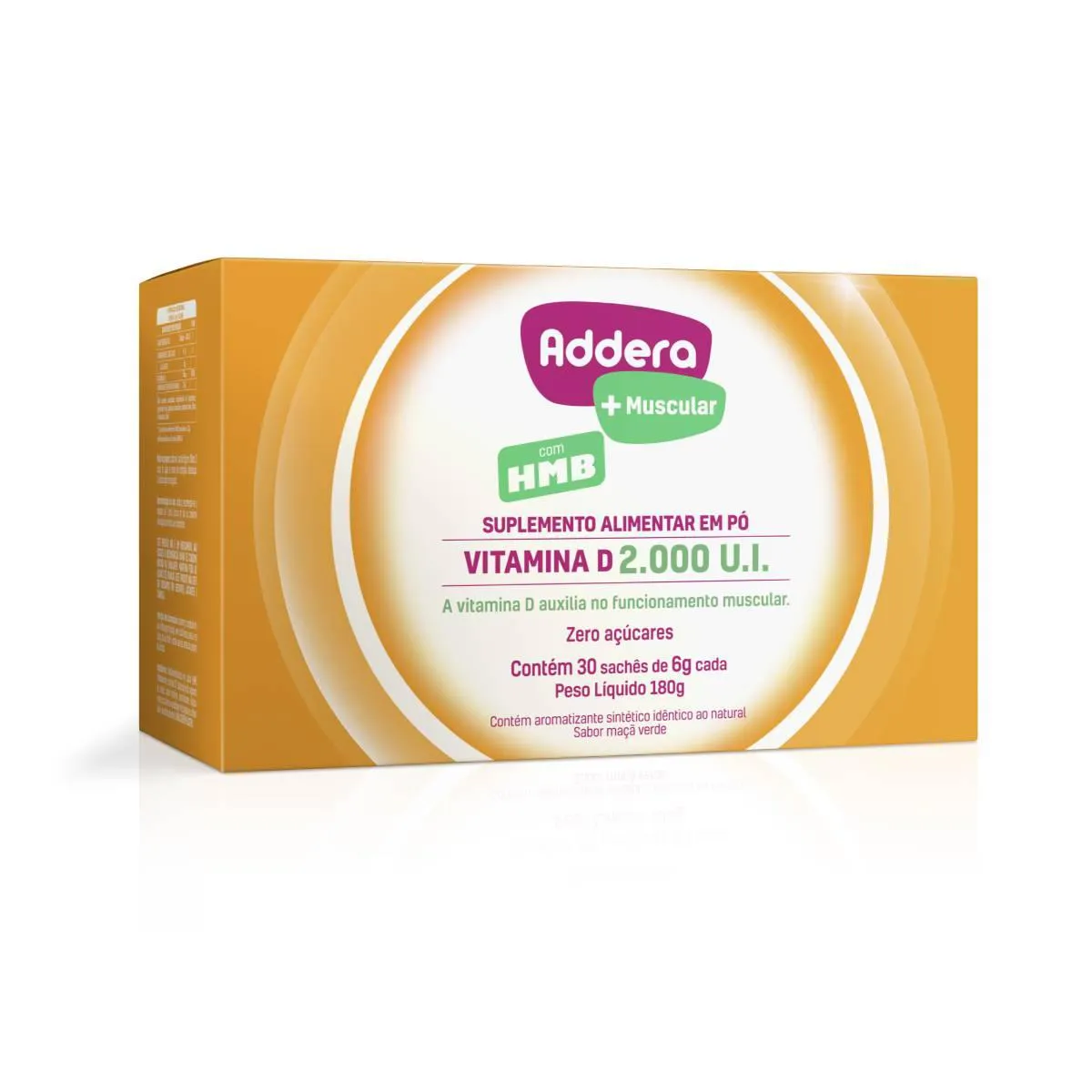 Polivitamínico Addera Muscular Maçã Verde 30 sachês