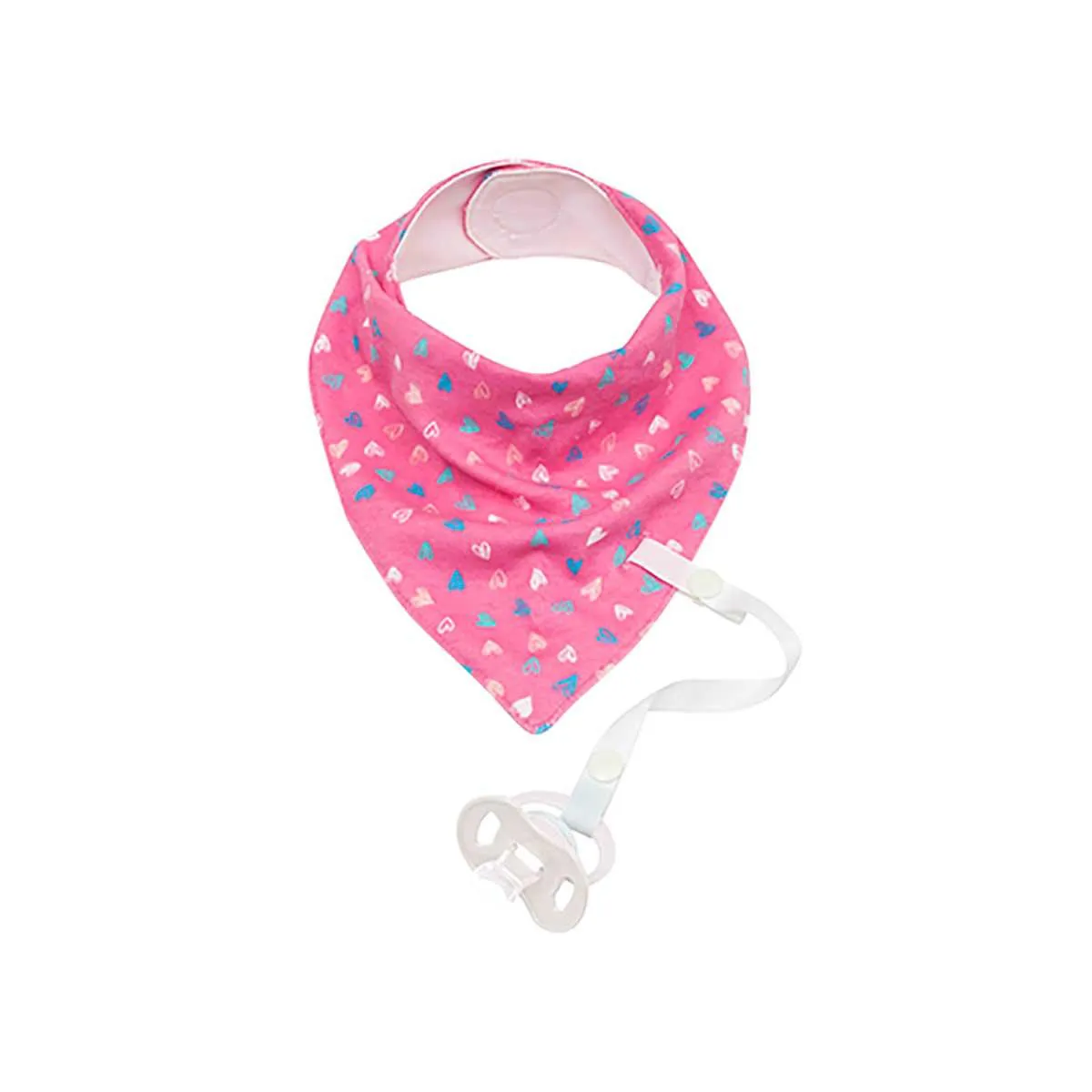 Bandana com Prendedor de Chupeta Buba Baby Coração Rosa 1 unidade