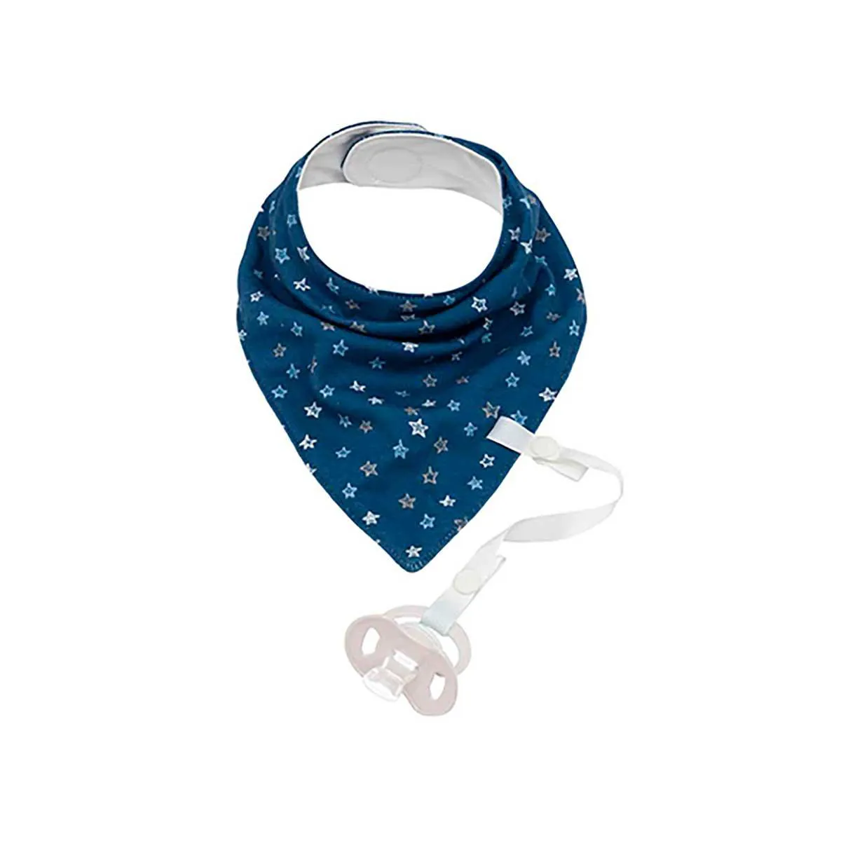 Bandana com Prendedor de Chupeta Buba Baby Star Azul 1 unidade