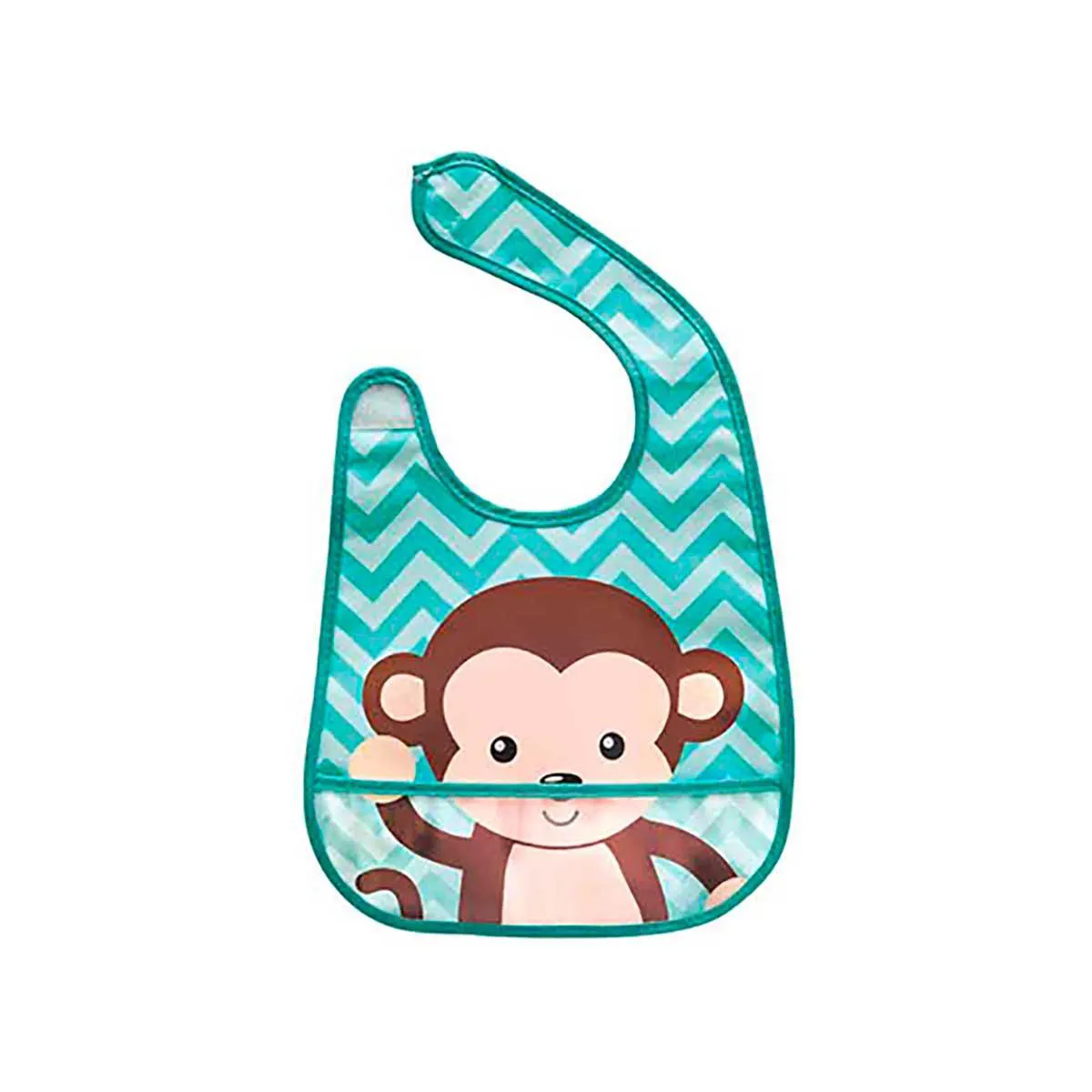 Babador com Bolso Buba Baby Macaco 1 unidade