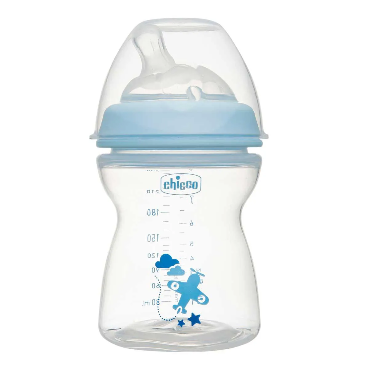 Mamadeira Chicco Step Up Fluxo Médio 2m+ Azul 250ml - 1 unidade