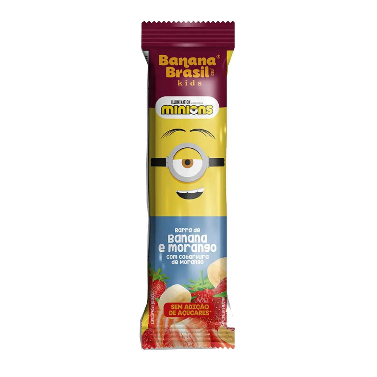Barra de Frutas Banana Brasil Kids Minions Banana e Morango 22g