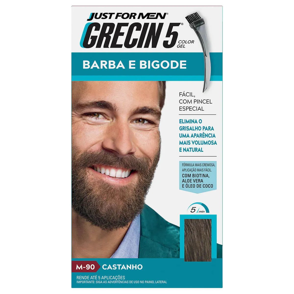 Coloraçao Biocolor Homem Bozzano Castanho Escuro - Kit C / 3un