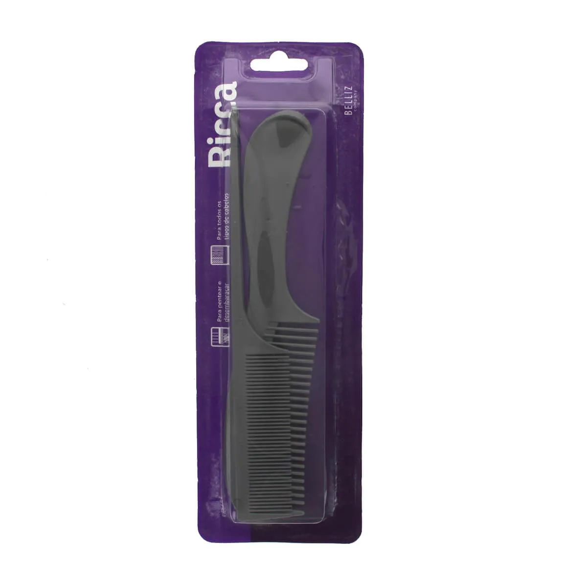 Conjunto de Pentes de Cabelo Ricca Preto com 2 unidades
