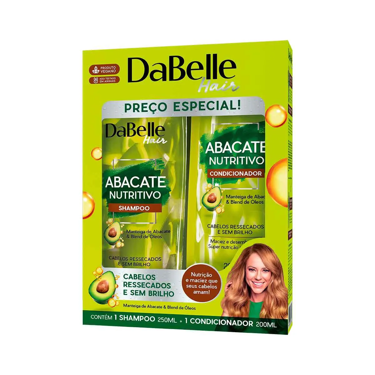 Kit DaBelle Hair Abacate Nutritivo Shampoo 250ml + Condicionador 200ml