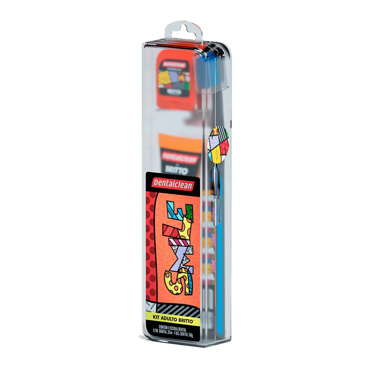Kit Dentalclean Romero Brito Gel Dental 50g + Fio Dental 25m + Escova de Dente