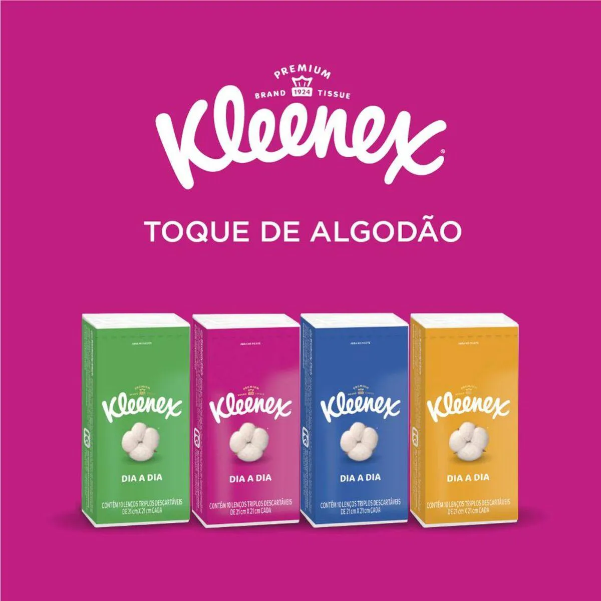 Lenço de Papel de Bolso Kleenex Dia a Dia com 10 unidades