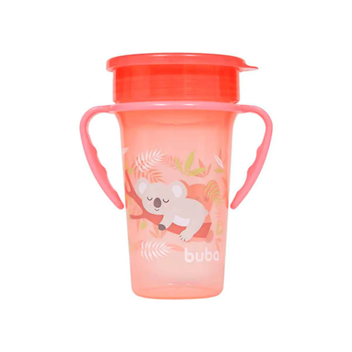 Copo de Treinamento Buba 360° com Alça Coala Rosa 300ml - 1 unidade