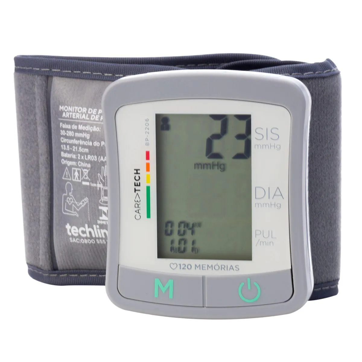 Monitor de Pressão Arterial de Pulso Caretech BP2206 1 Unidade
