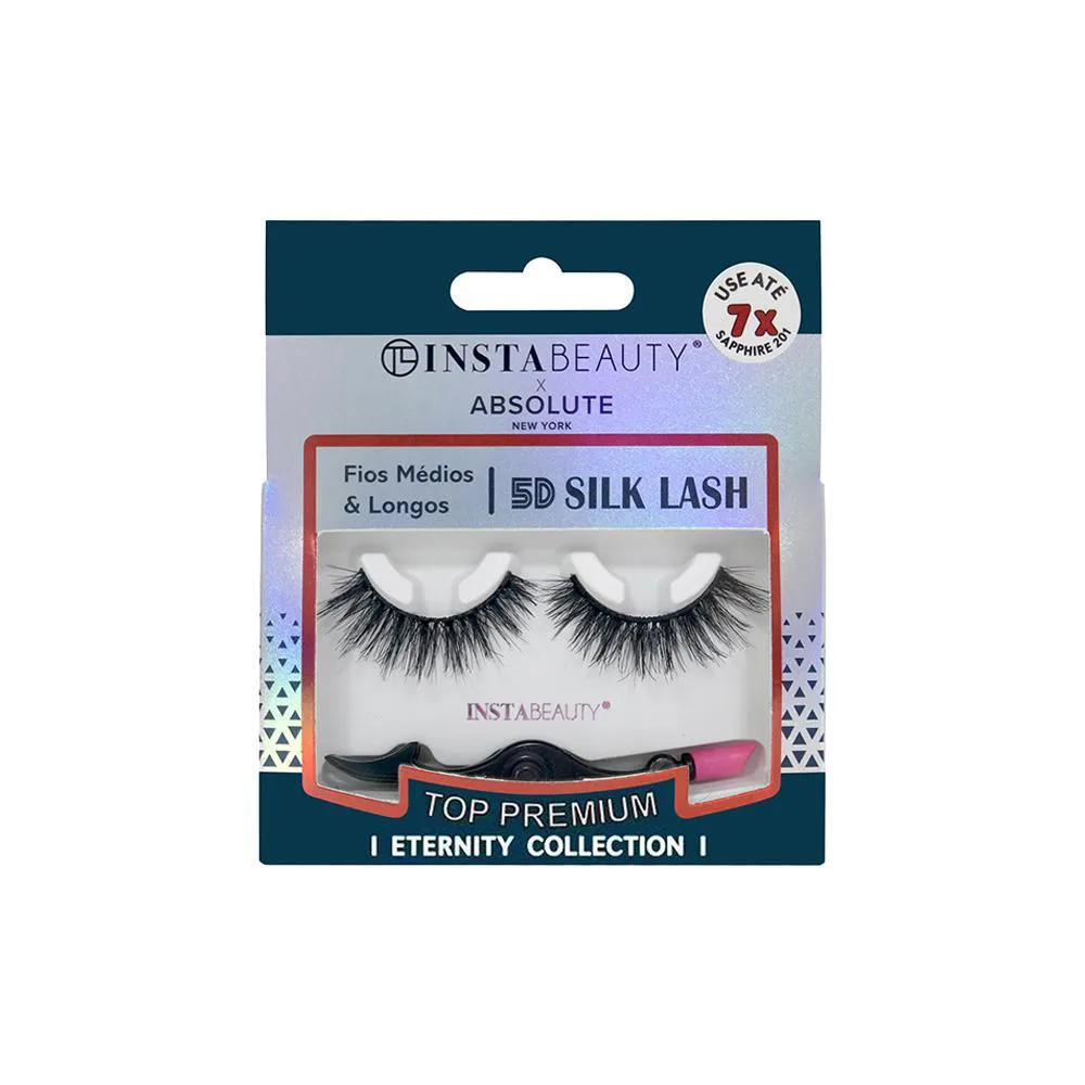 Absolute New York Eternity 5d Silk Lash Sapphire 201 Cílios Postiços Sintético Volumoso Preto 1 Par