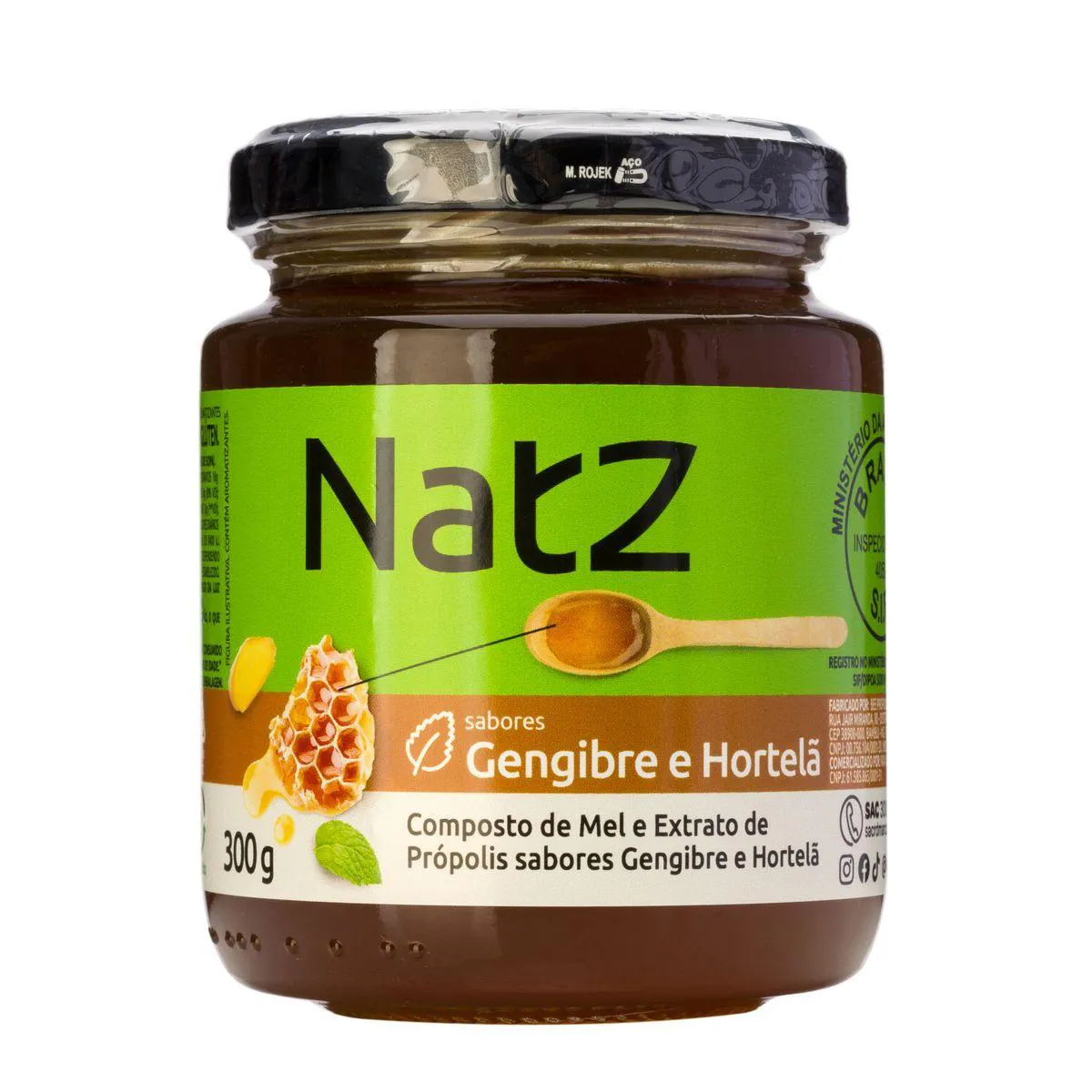 Composto de Mel e Própolis Natz Gengibre e Hortelã 300g