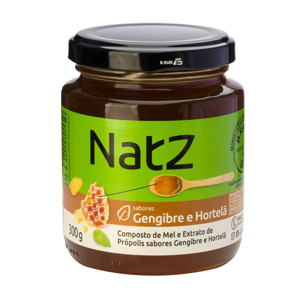 Composto de Mel e Própolis Natz Gengibre e Hortelã 300g