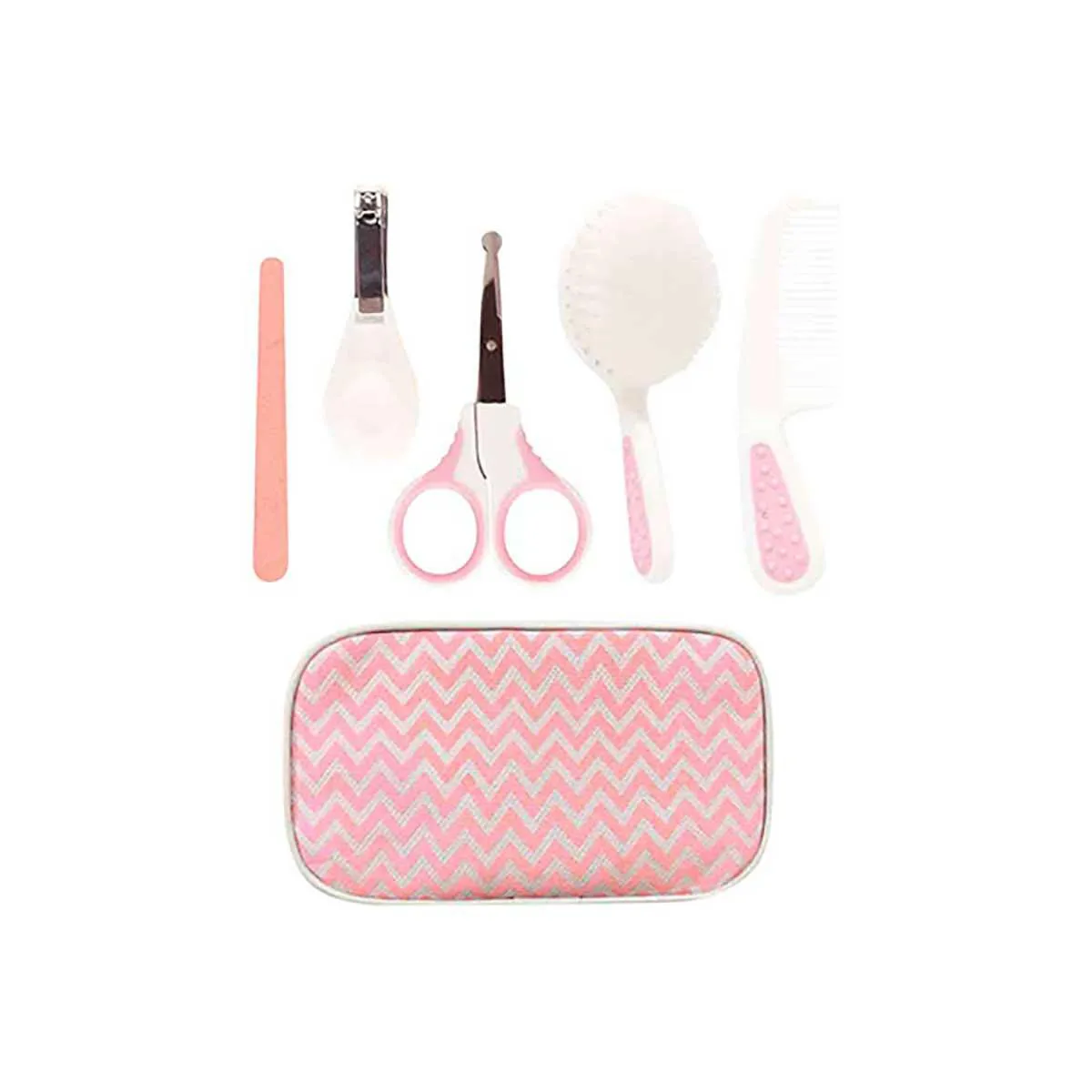 Kit Cuidados Pessoais Buba Baby Rosa com Estojo 5 Peças