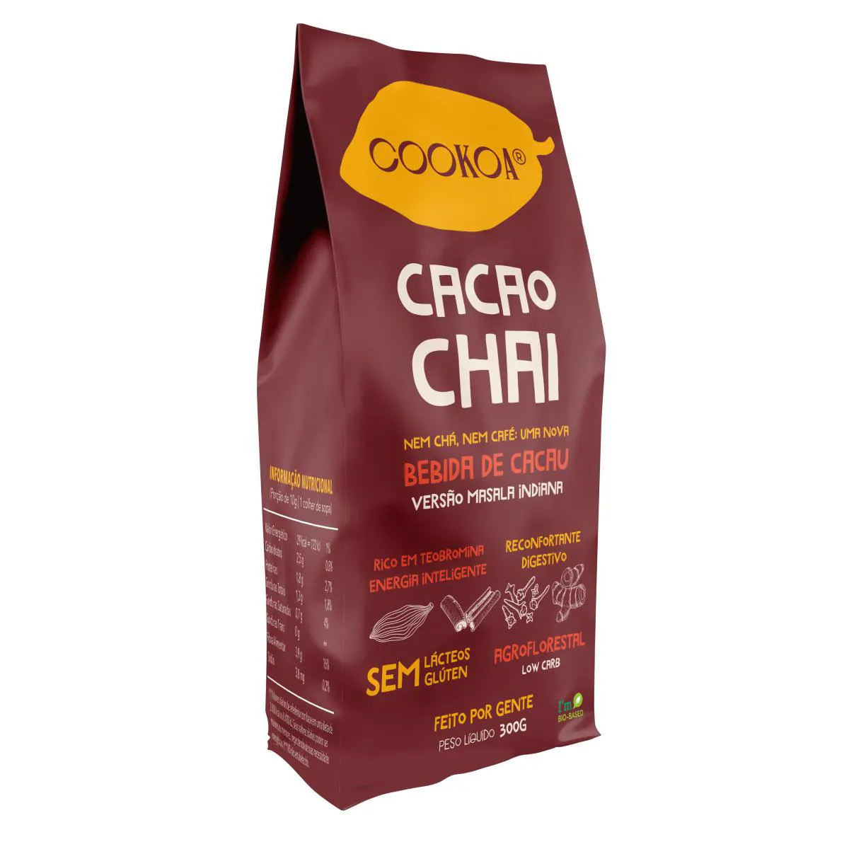 Kit 2x: Cacao Chai Zero Açúcar Cookoa 300g