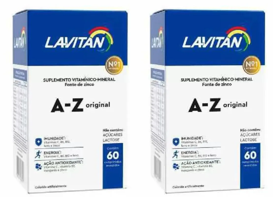 Kit 2 Lavitan A-z Homem 60cps Revestidos - Cimed