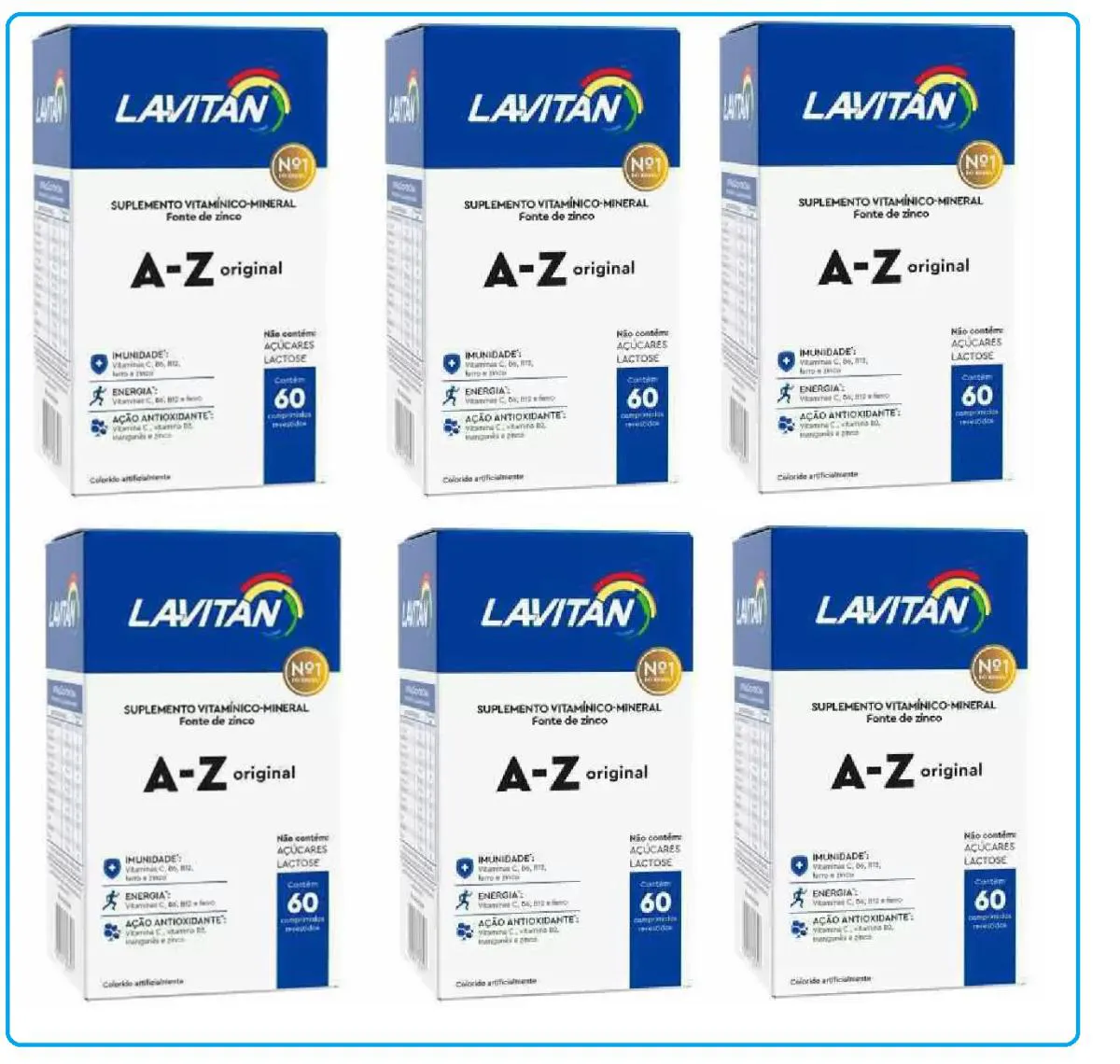 Kit 6 Lavitan A-z Homem 60cps Revestidos - Cimed