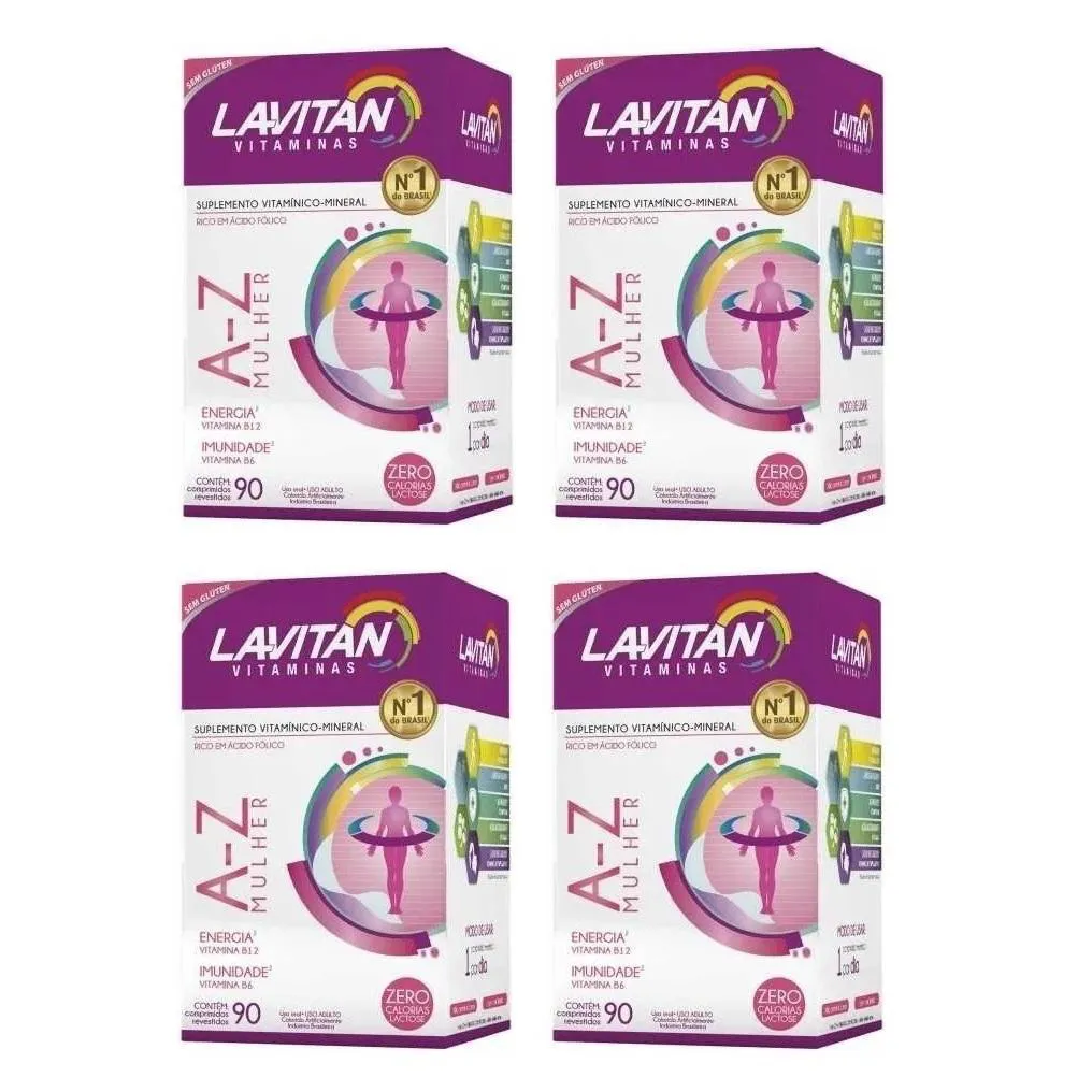 Kit 4uni Lavitan a - Z Mulher (4x 90 Comprimidos) - Cimed