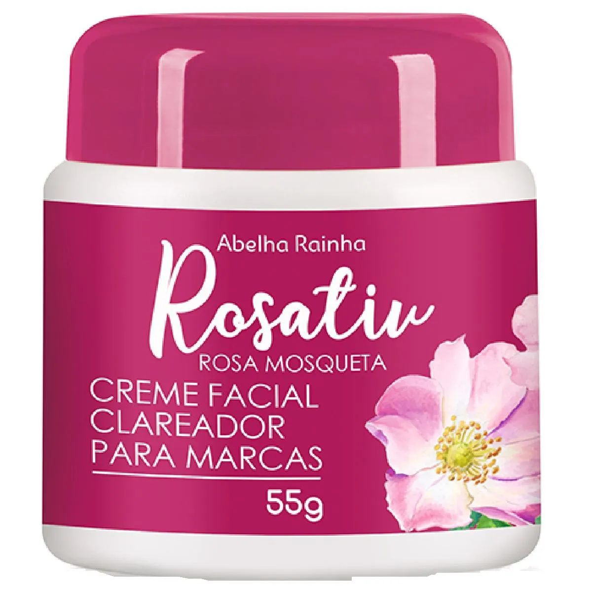 Creme clareador para marcas com óleo de rosa mosqueta rosativ abelha rainha 55g