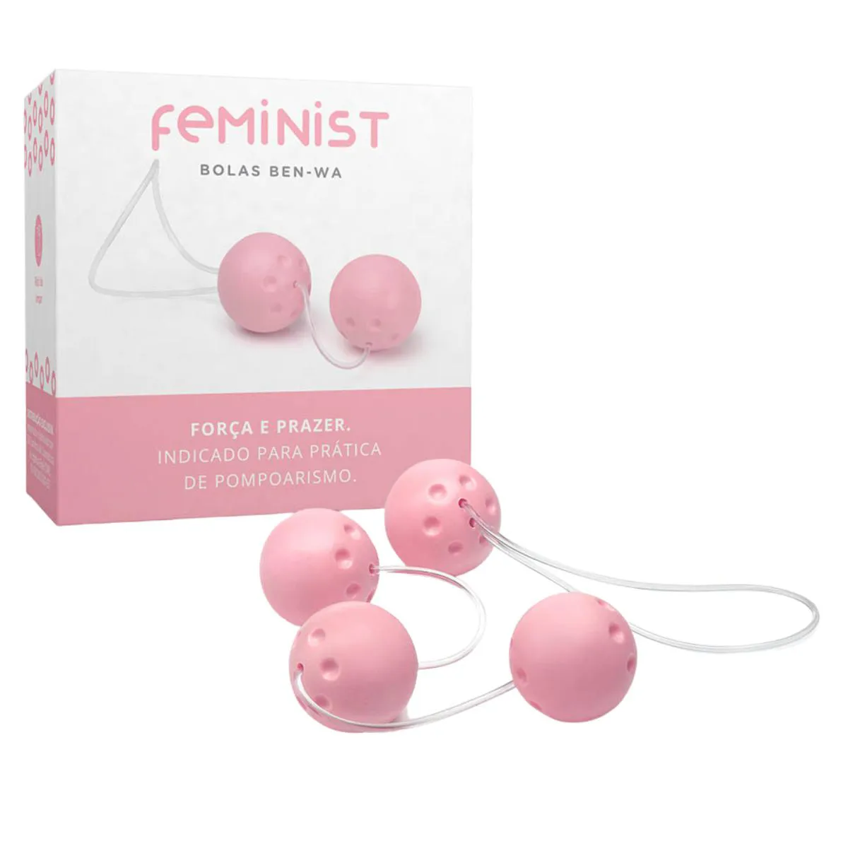 Conjunto Ben-wa Feminist com 04 Bolas - Rosa Bebê