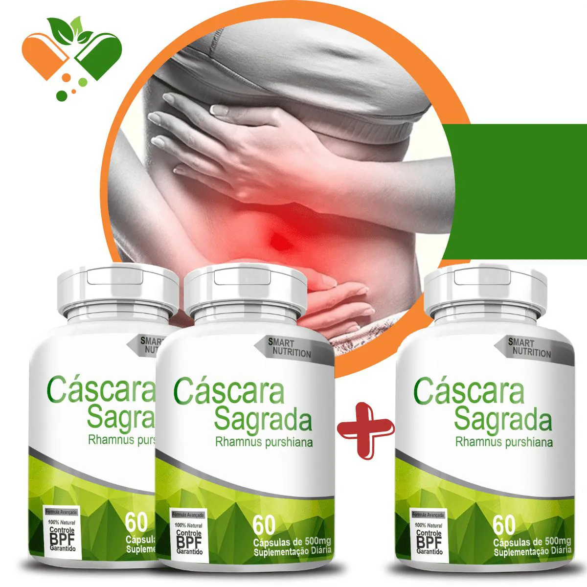 Compre 2 Leve 3 Potes Cascara Sagrada 500mg 60 cápsulas