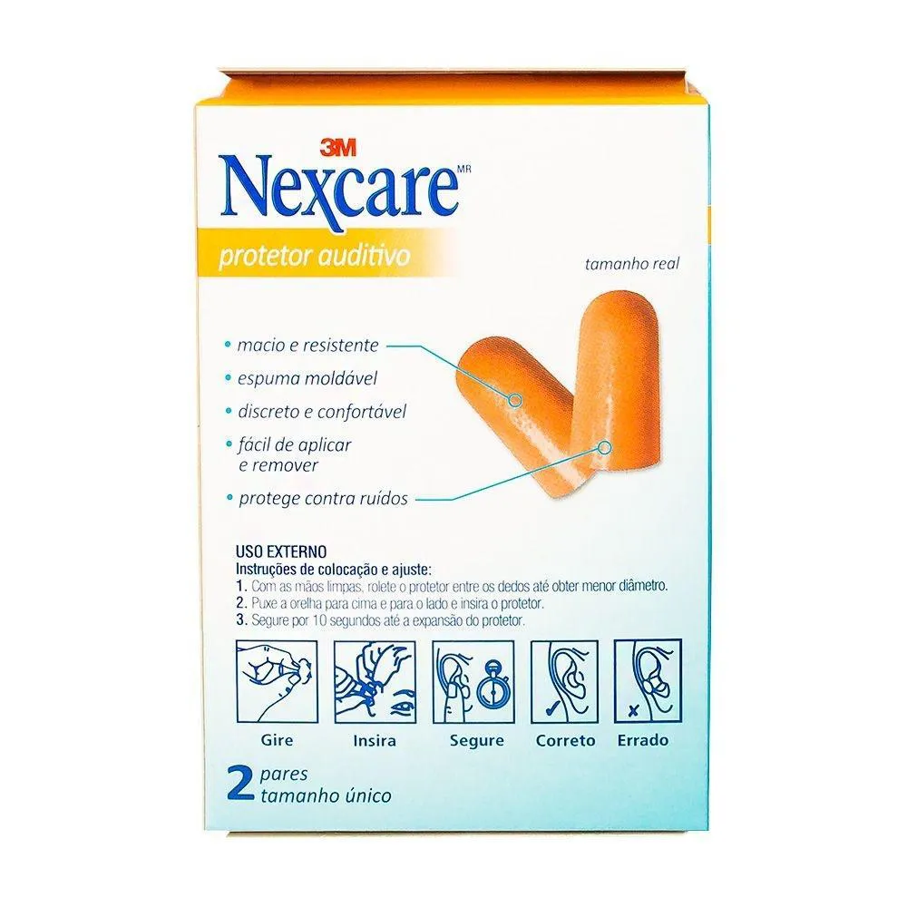 Nexcare 3m Protetor Ouvidos Moldavel Tamanho Unico 2 Pares