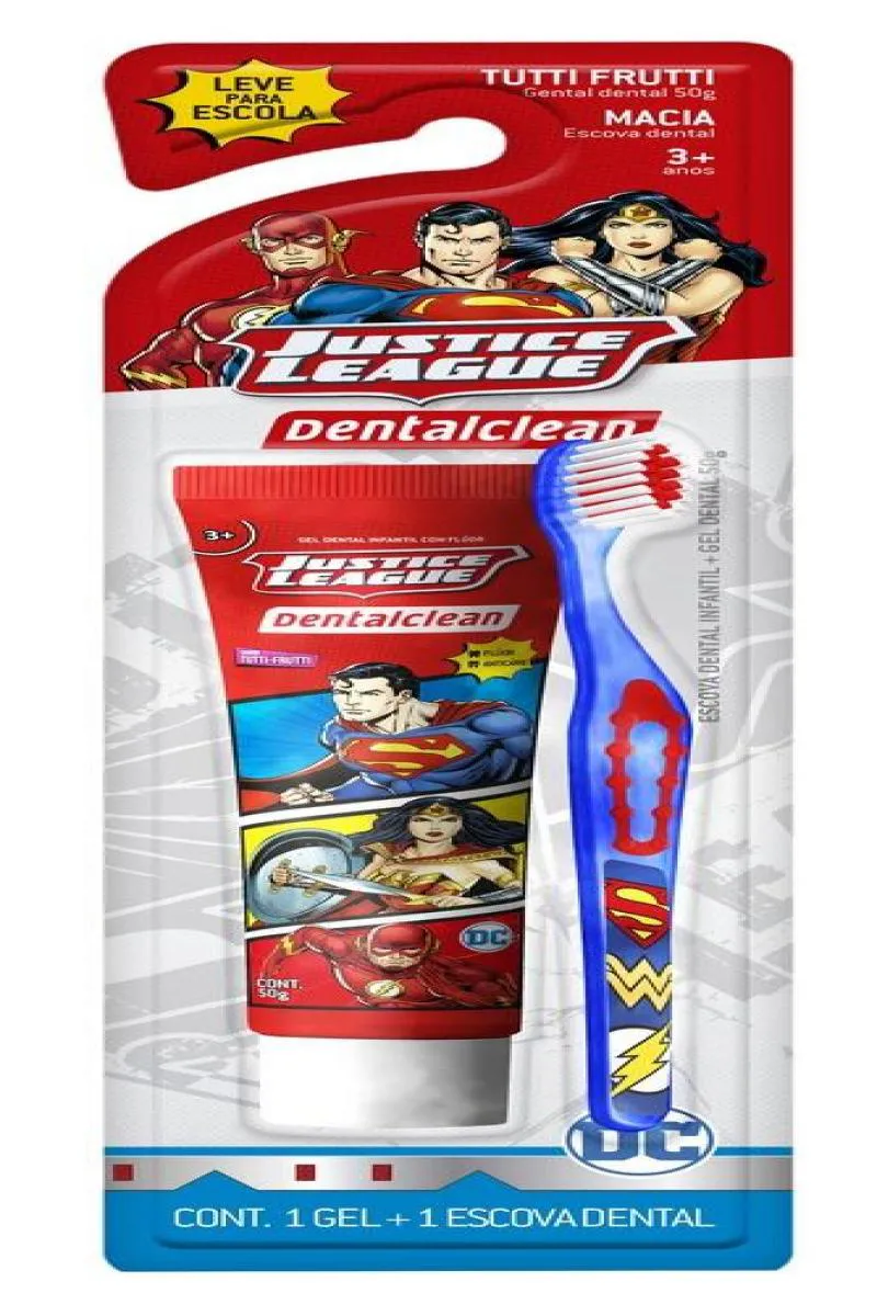 Gel Dental Dental Clean 50g +escova Justice League +3anos