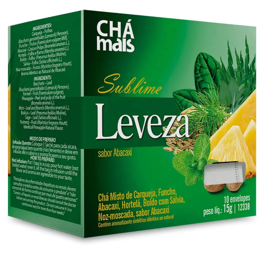 Clinicmais Chá Sublime Leveza Abacaxi 10 Sachês 15g - Chá Mais