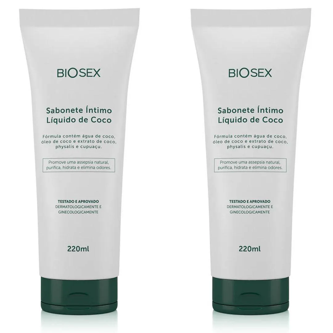 2 Sabonete Líquido Intimo Oleo de Côco Região Intima Biosex