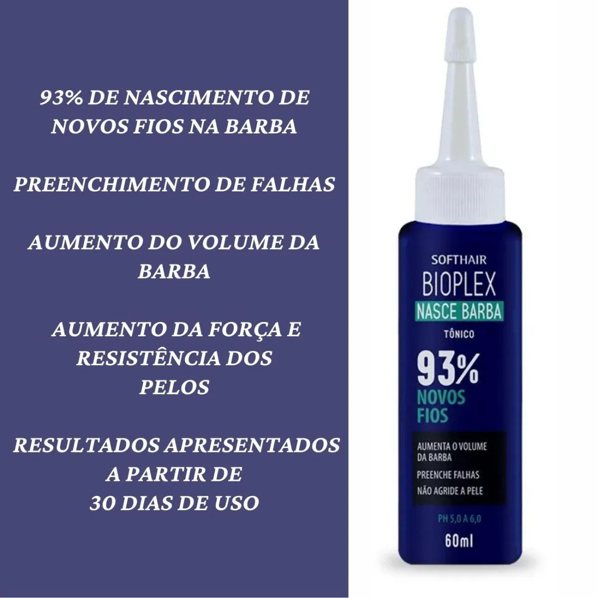 Crescer Barba Fórmula Exclusiva Tratamento Bioplex Softhair