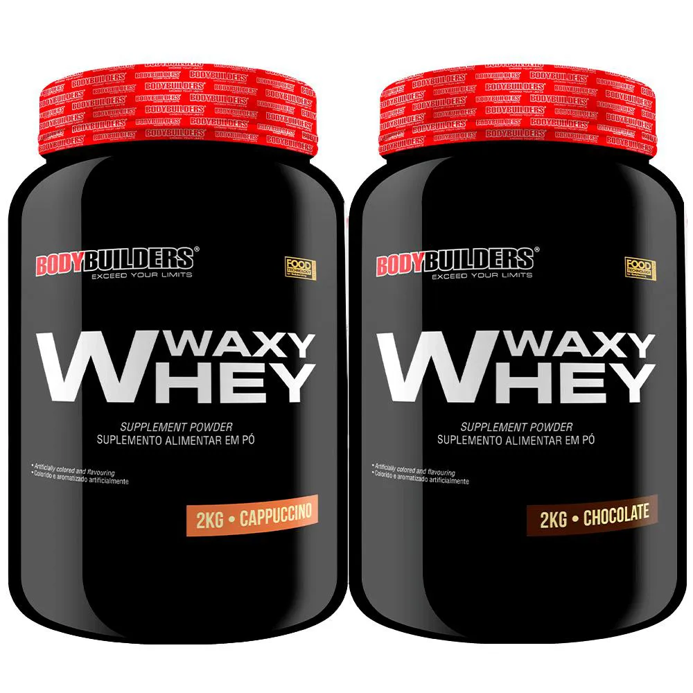 2x Whey Protein Waxy Whey (35%) - 2kg - Bodybuilders Chocolate e Cappuccino
