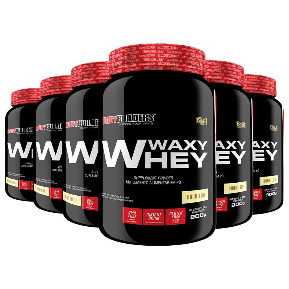 Kit Whey Protein BodyBuilders Waxy Whey Baunilha 900g 6 unidades