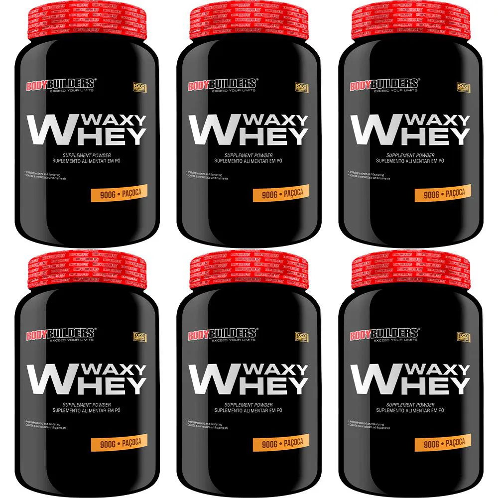 Kit 6x Whey Protein Waxy Whey 900g - Bodybuilders Paçoca