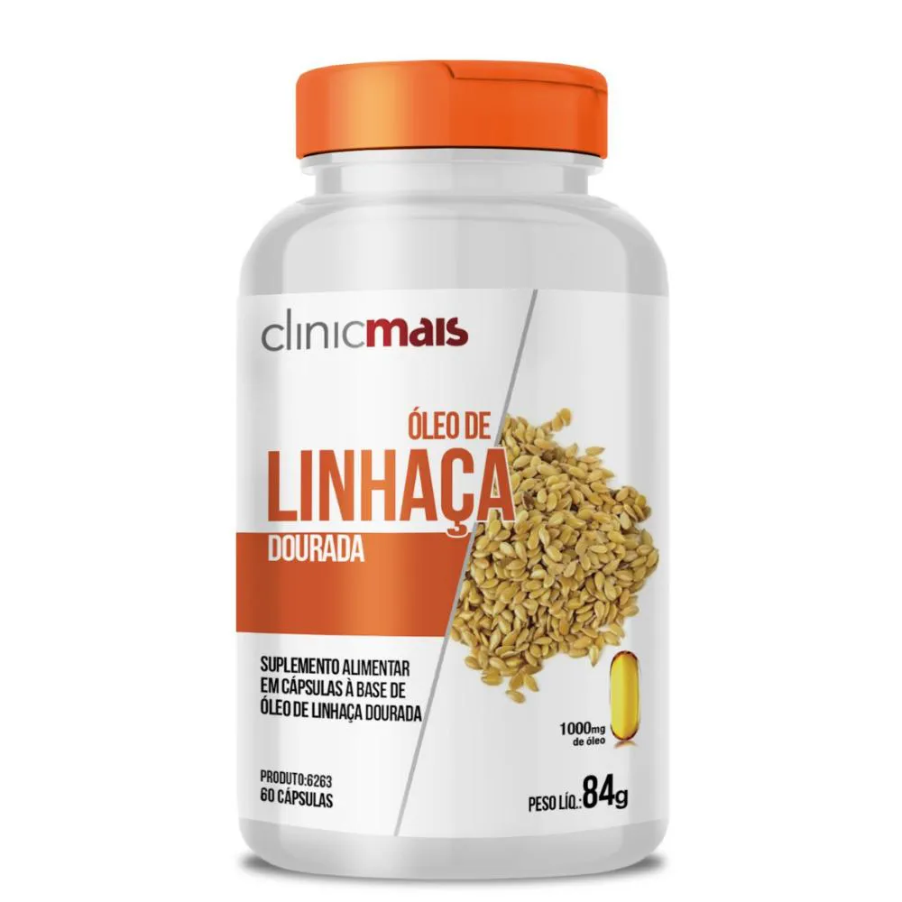 Óleo de Linhaça Dourada 60 cápsulas 1000mg Clinicmais