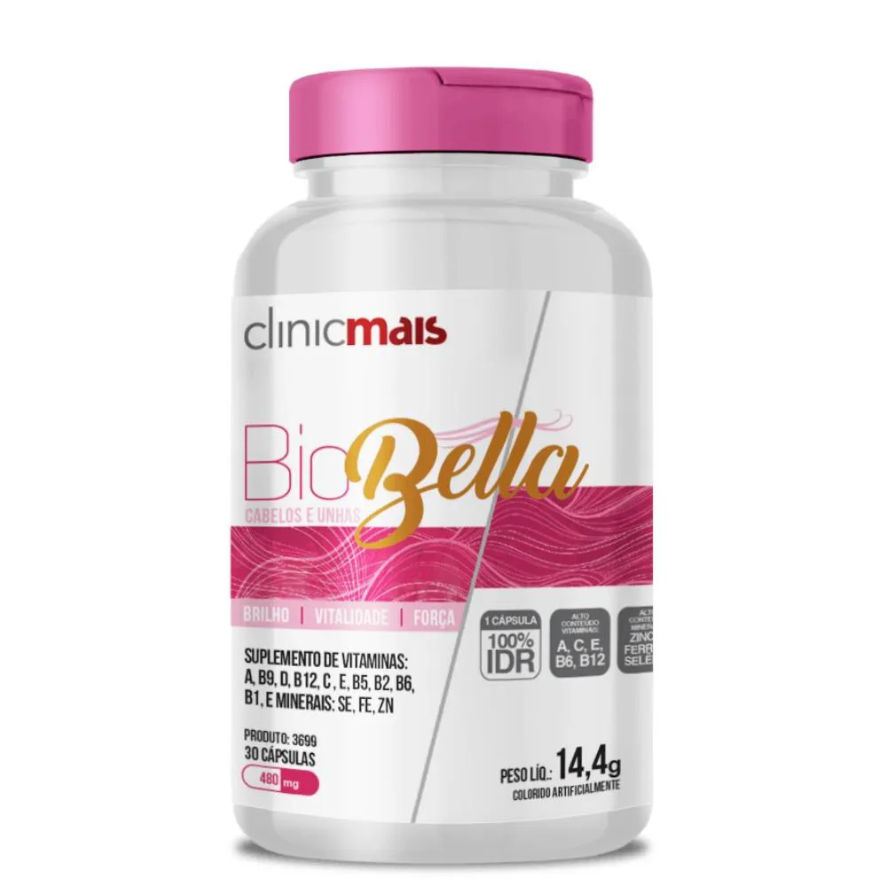 Biobella Cabelos e Unhas 30 cápsulas 480mg Clinicmais