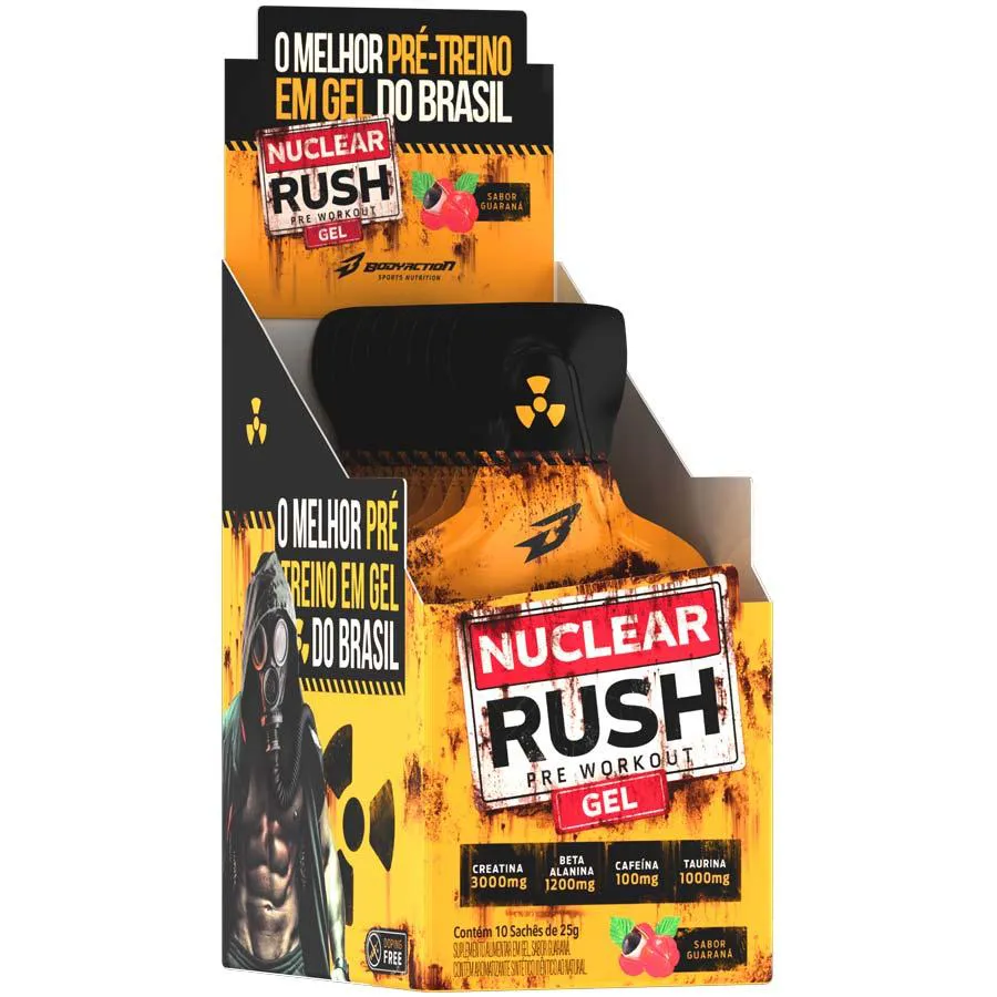 PRE TREINO NUCLEAR RUSH GEL 10 SACHêS BODYACTION GUARANA ACAI