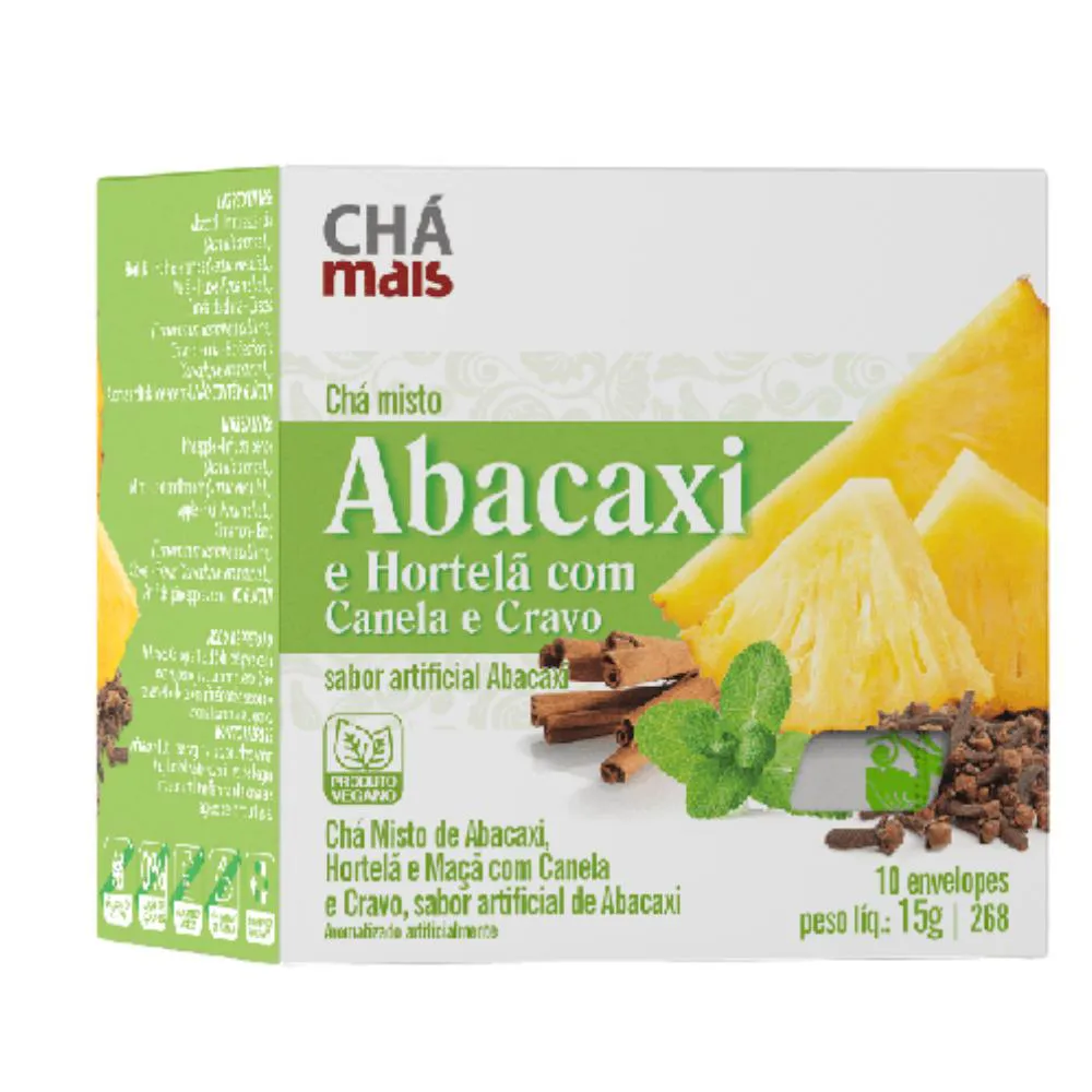 Chá Misto de Abacaxi, Hortelã Canela e Cravo 10 Sachês - Chá Mais