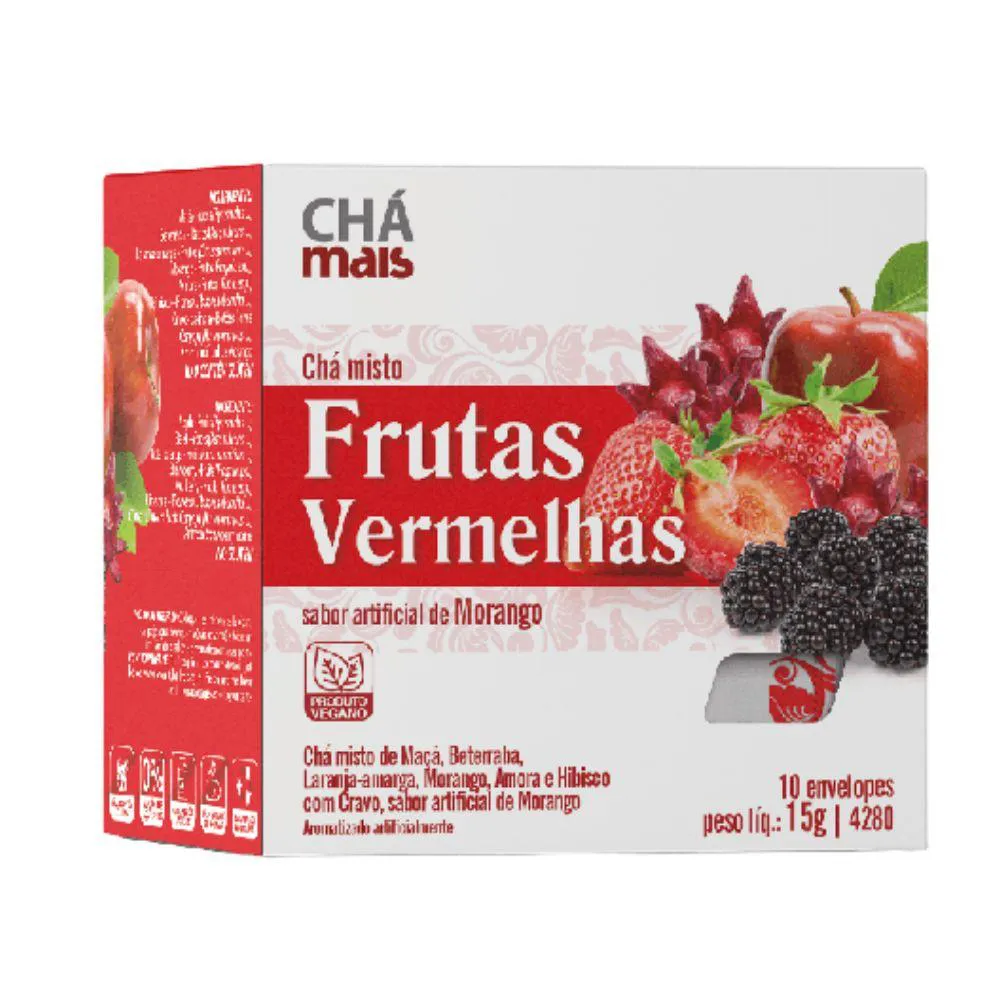 Chá Misto de Frutas Vermelhas 10 Sachês - Chá Mais