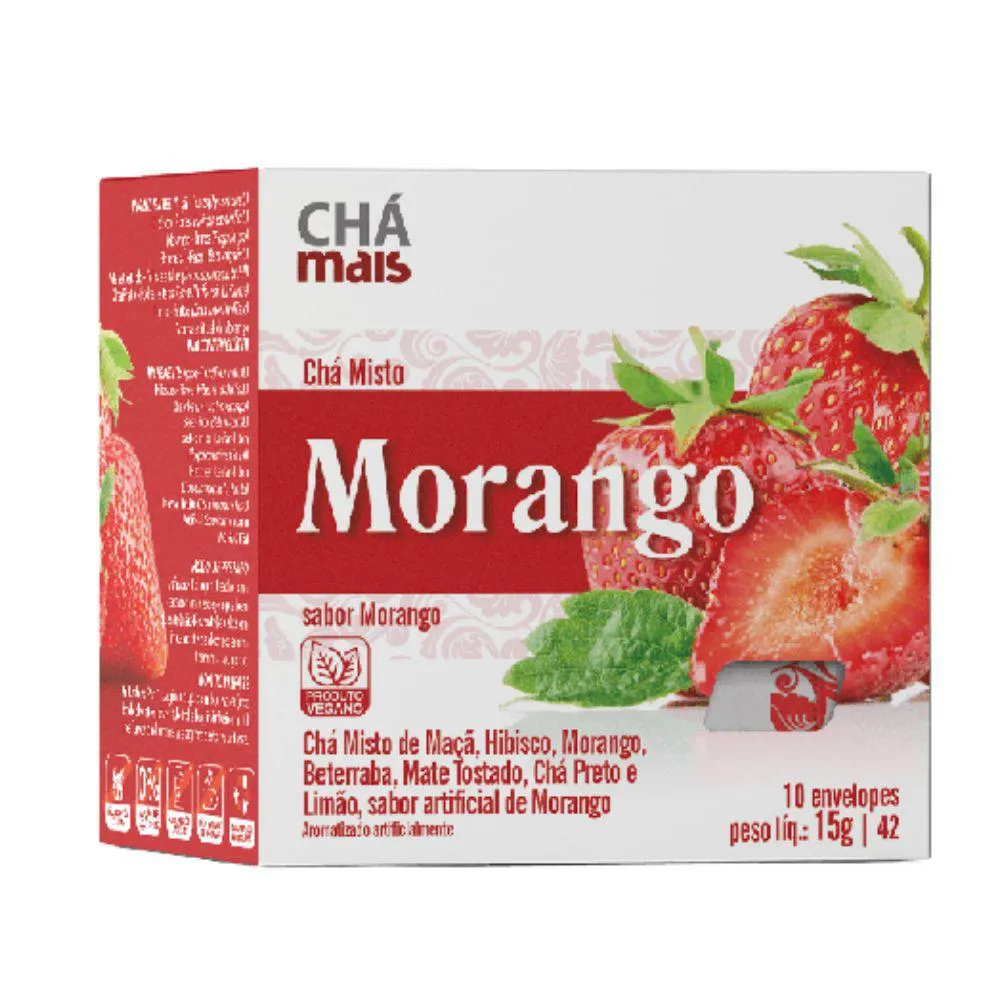 Chá Misto de Morango 10 Sachês - Chá Mais