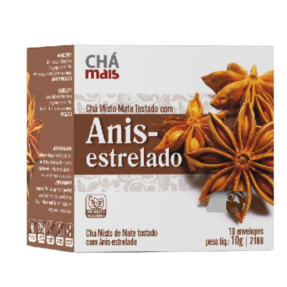 Chá Misto de Mate Tostado com Anis-estrelado 10 Sachês - Chá Mais