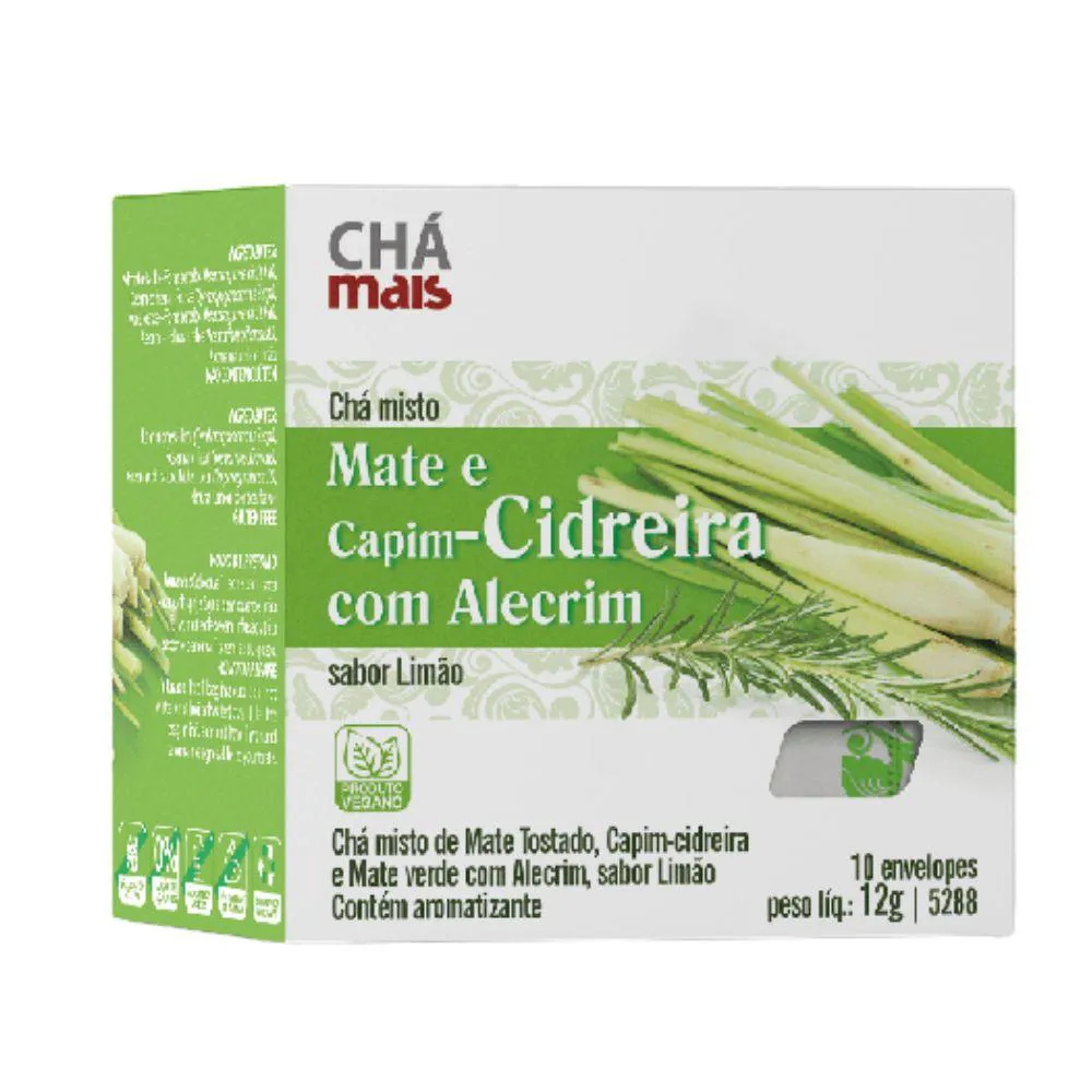 Chá Misto de Mate com Capim-cidreira e Alecrim 10 Sachês - Chá Mais