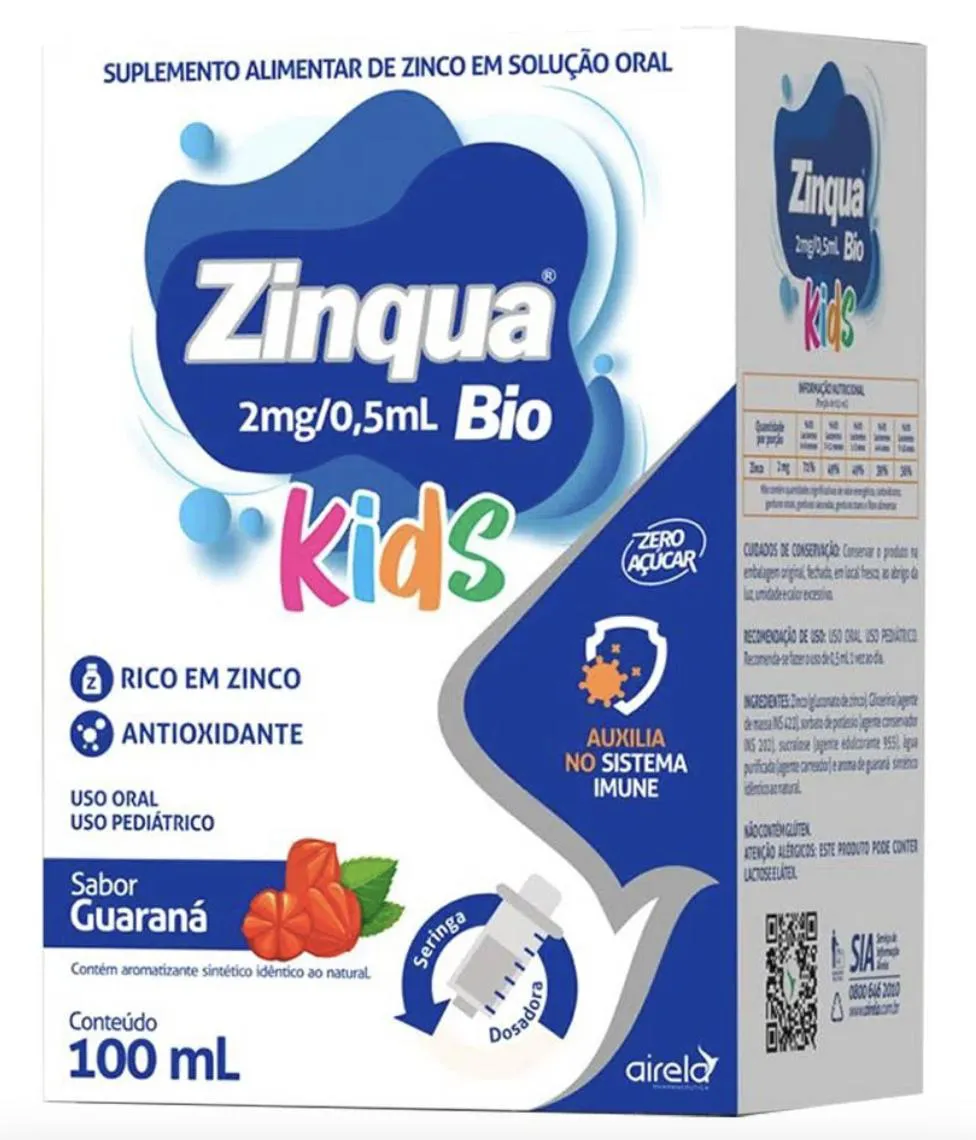 Zinqua Bio Kids 100 Ml Suplemento Rico em Zinco