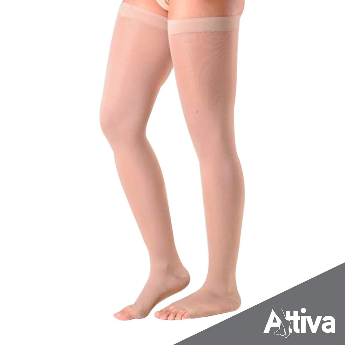 Meia Coxa 7/8 Attiva Media Compressao 18-21 Fem Aberta Natural M