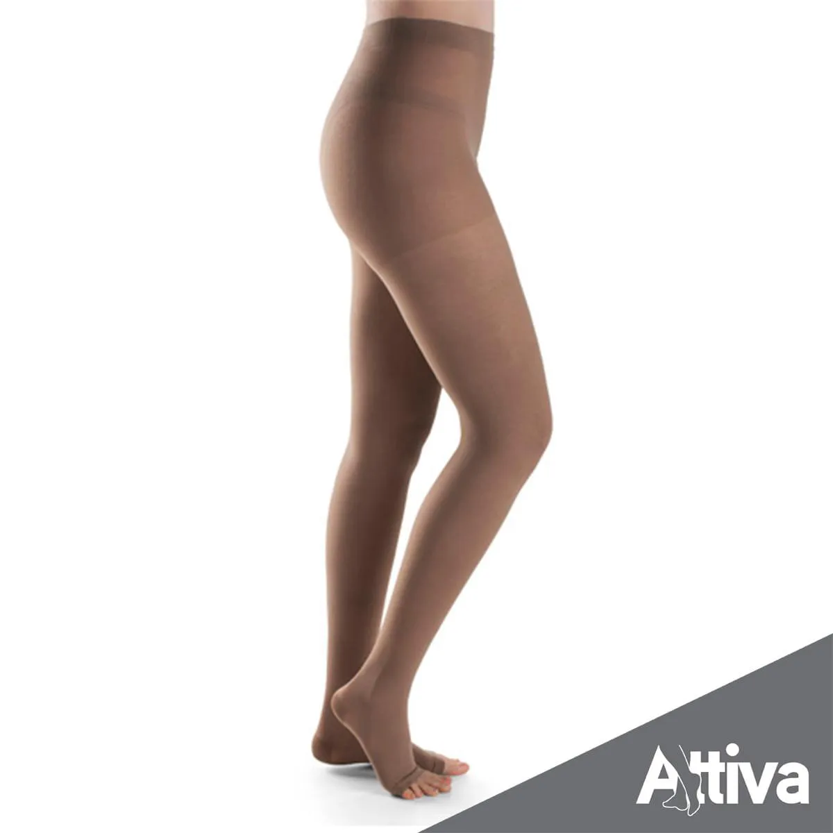 Meia Calca Attiva Alta Compressao 20-30 Fem Aberta Natural Escuro G